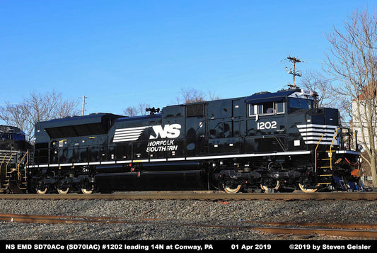 Norfolk Southern SD70ACE Barcode, Engine# 1225